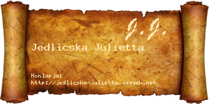 Jedlicska Julietta névjegykártya